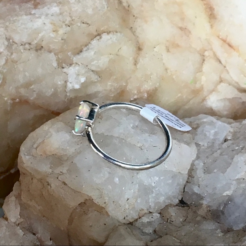 Ethiopian opal oval faceted 925 sterling ring 7 - Picture 7 of 12